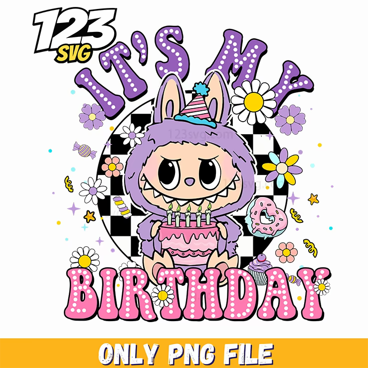 purple birthday labubu png, labubu png birthday purple, labubu birthday purple wallpaper - 123SVG Store