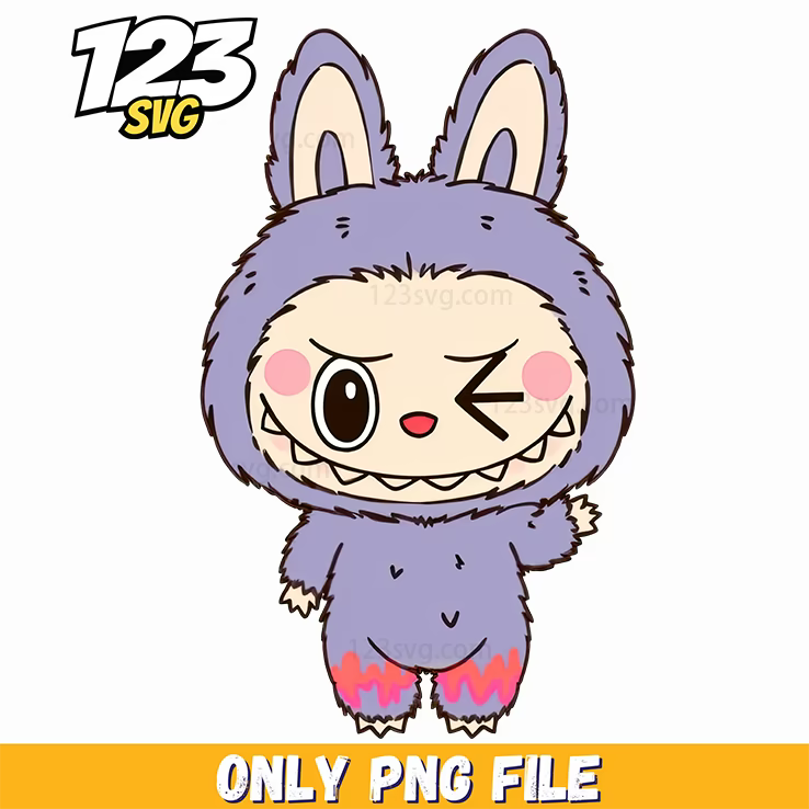 purple bunny labubu png, labubu png, labubu png character - 123SVG Store