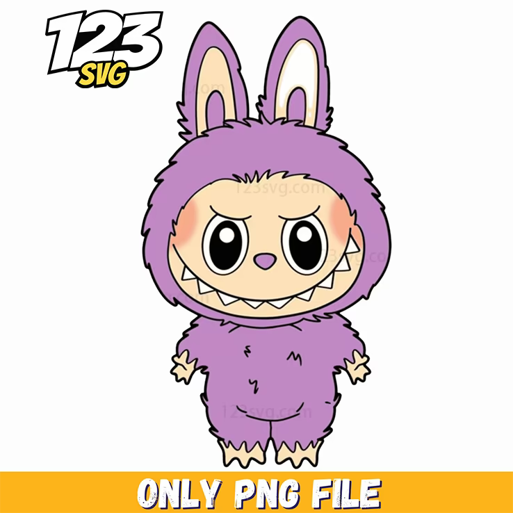 purple bunny labubu png, labubu png, labubu cartoon png - 123SVG Store