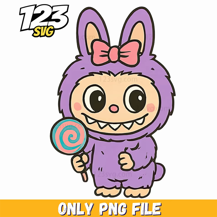 purple candy labubu png, labubu png download, labubu png images - 123SVG Store