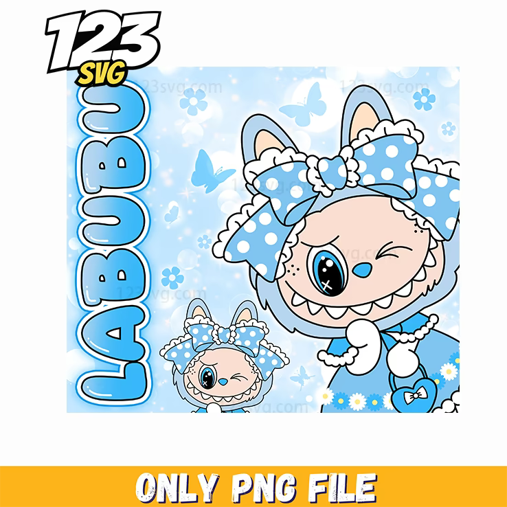purple kawaii bow labubu png, kawaii bow png, labubu bow png - 123SVG Store