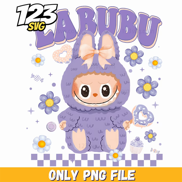 purple labubu doll png, labubu doll, labubu dolls - 123SVG Store