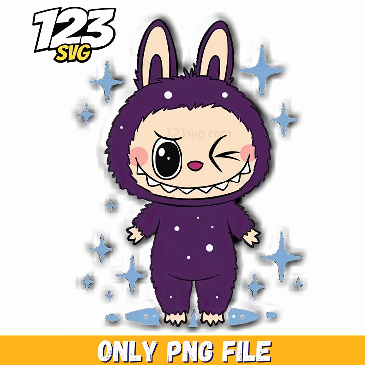purple wink labubu png, labubu png, labubu png clipart - 123SVG Store