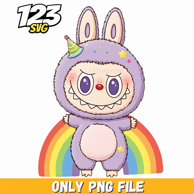 rainbow bunny labubu png, labubu characters, labubu png images - 123SVG Store