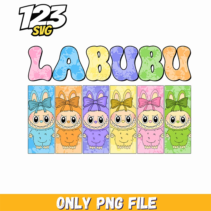 rainbow labubu grid png, labubu grid design, labubu grid layout - 123SVG Store
