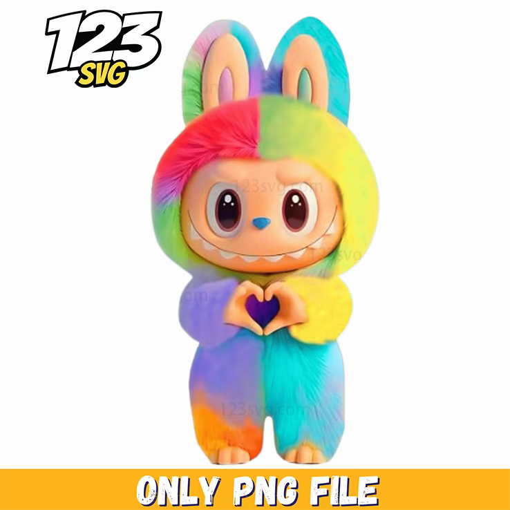 rainbow pastel labubu png, labubu pastel rainbow, pastel labubu rainbow colors - 123SVG Store