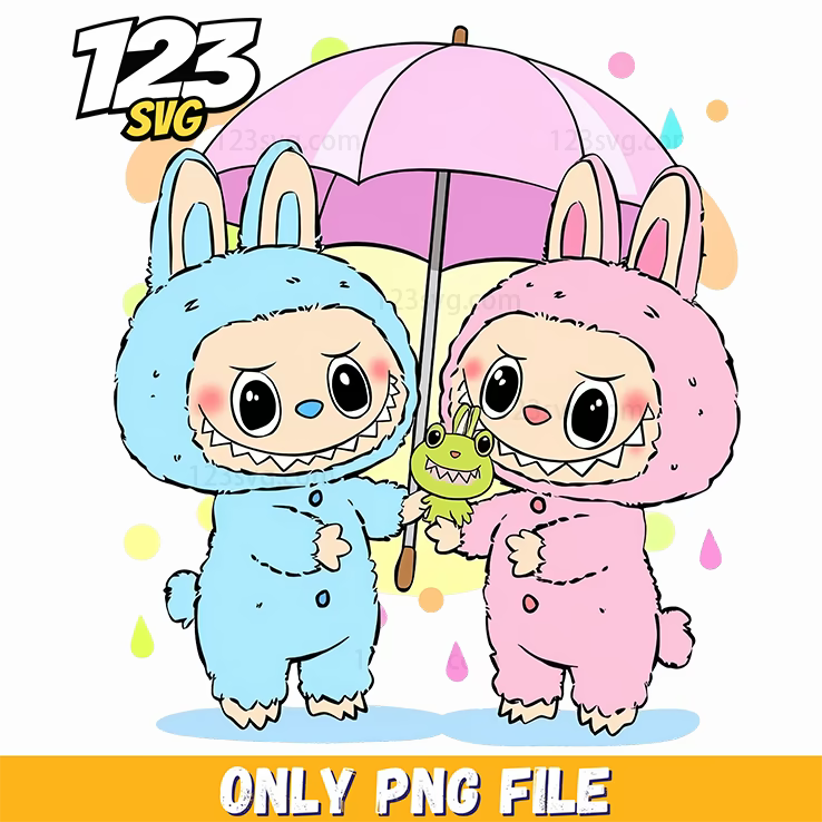 rainy day labubu friends png, labubu friends rainy day, labubu friends rainy day png - 123SVG Store