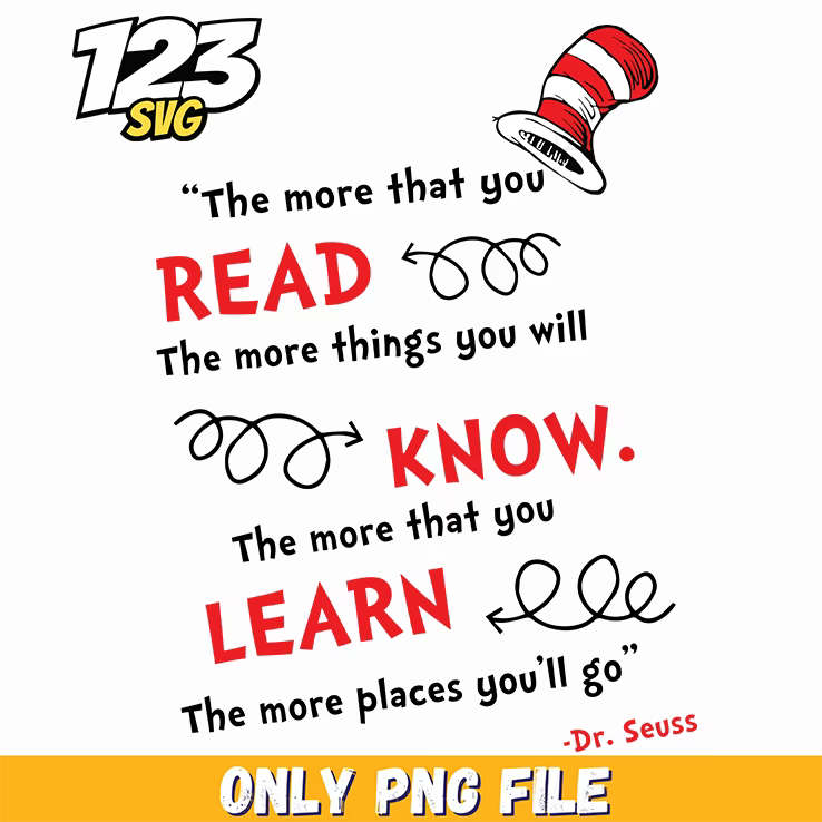 read know learn dr seuss png, dr.seuss characters png, dr.seuss friends valentine png - 123SVG Store