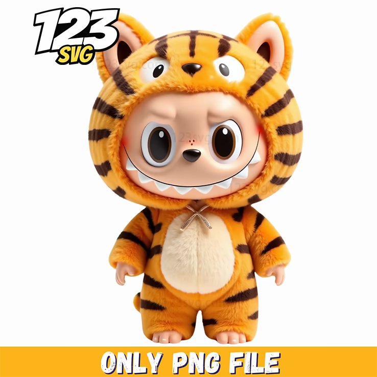 realistic tiger labubu png, cute labrador retriever tiger mix, tiger lab mix breed characteristics - 123SVG Store
