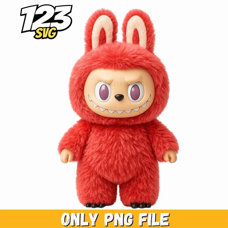 red fluffy bunny labubu png, labubu cute characters, labubu cute anime girl - 123SVG Store