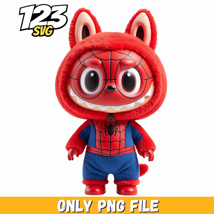 red superhero labubu png, labubu png, labubu superhero png - 123SVG Store