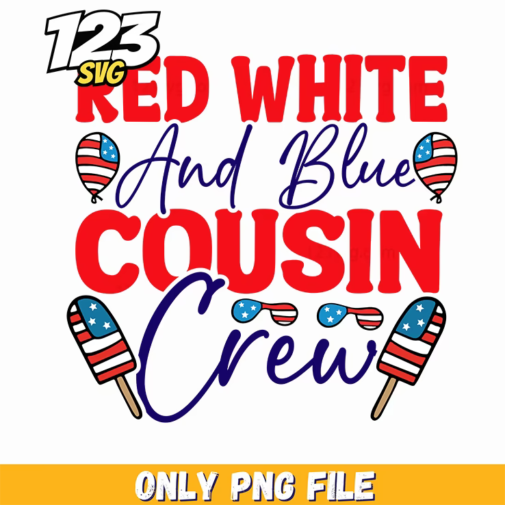 red white and blue cousin crew popsicles png, cousin crew popsicles, popsicle crew red white blue - 123SVG Store