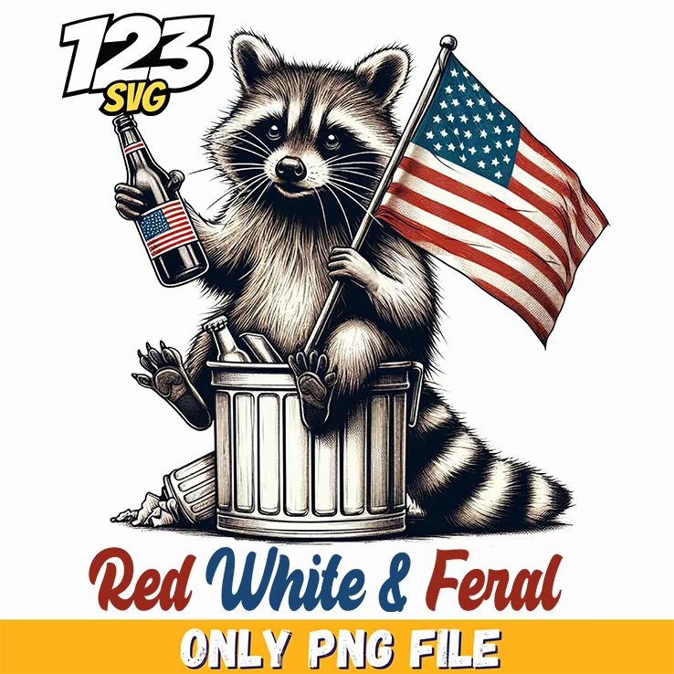 red white and feral raccoon png, feral raccoon png, pregnant feral raccoon png - 123SVG Store