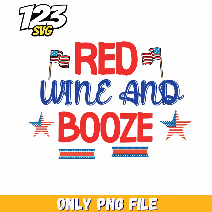 red wine and booze stars flags ribbons png, red wine stars and flags, red wine and flags png - 123SVG Store