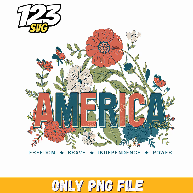 retro floral america vibes png, cute easter vibes design, easter vibes design - 123SVG Store