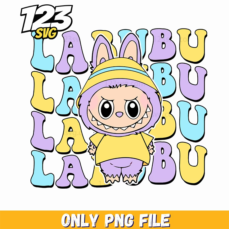 retro labubu typography art png, labubu typography, typography art png free - 123SVG Store