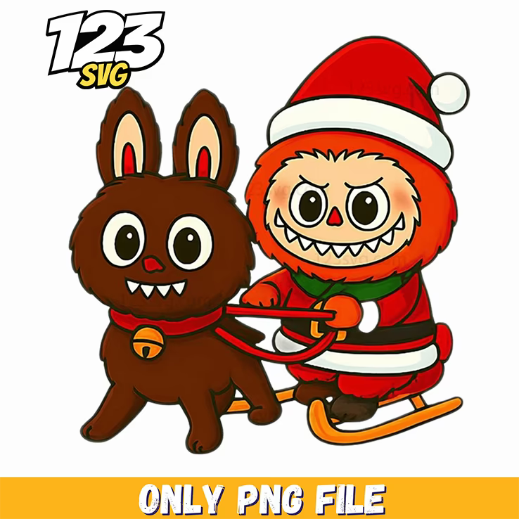 santa claus labubu png, labubu christmas png free, christmas labubu coloring - 123SVG Store