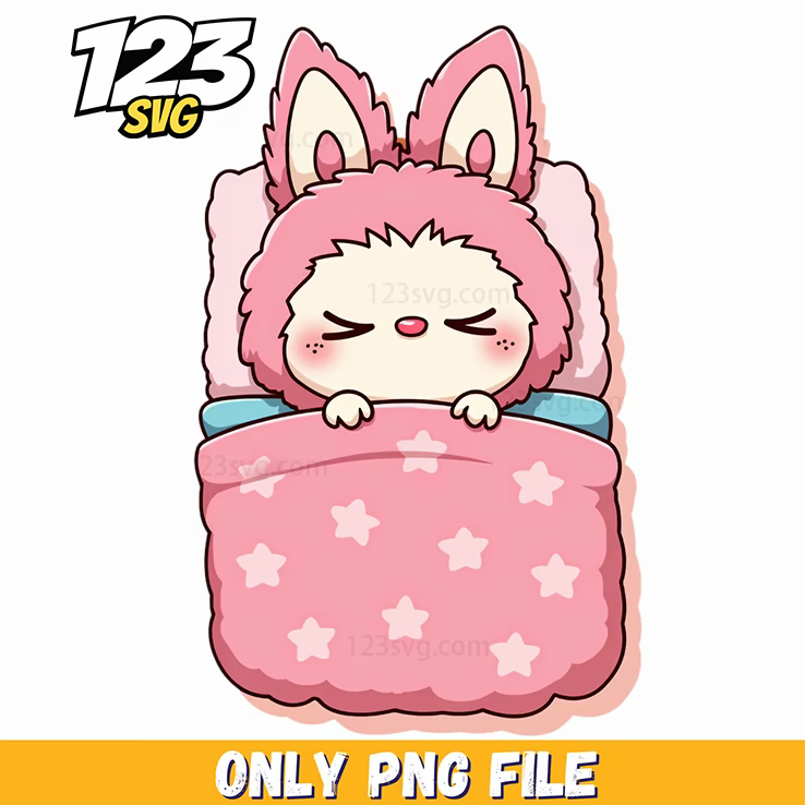 sleeping bunny labubu png, labubu png, labubu bunny png - 123SVG Store