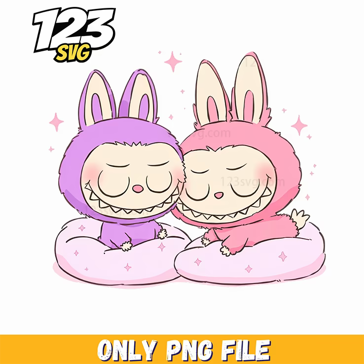 sleeping labubu duo png, labubu duo png, labubu duo png design - 123SVG Store