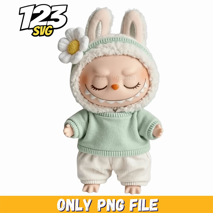 sleeping mint bunny png, cute bunny sleeping, adorable sleeping bunny - 123SVG Store
