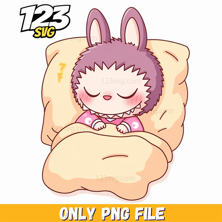 sleeping pillow labubu png, labubu pillow png, labubu sleeping pillow - 123SVG Store
