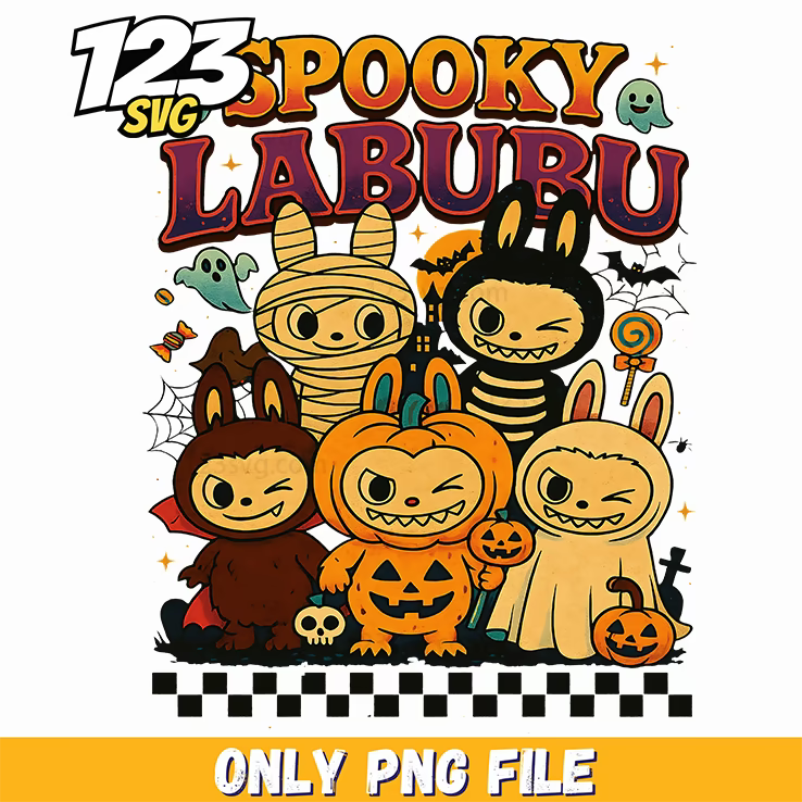 spooky halloween labubu art png, labubu art png, labubu png art - 123SVG Store