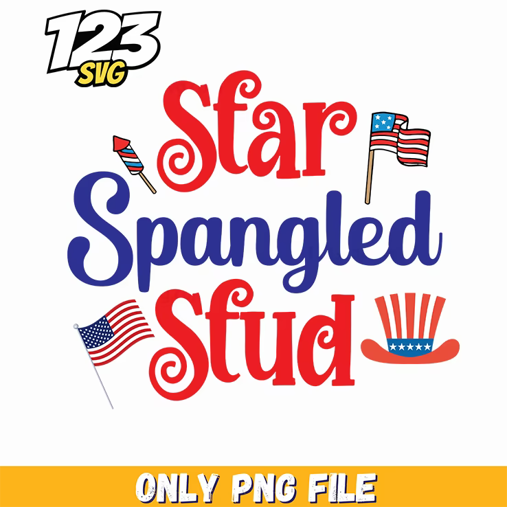 star spangled stud png, american flag stud, patriotic star stud - 123SVG Store