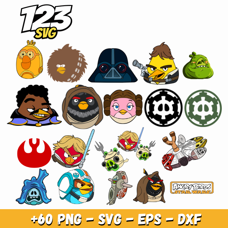 Star Wars Angry Birds SVG for Cricut, Shirts & Crafts