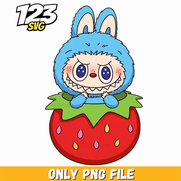 strawberry labubu, strawberry shortcake labubu, labubu strawberry shortcake - 123SVG Store