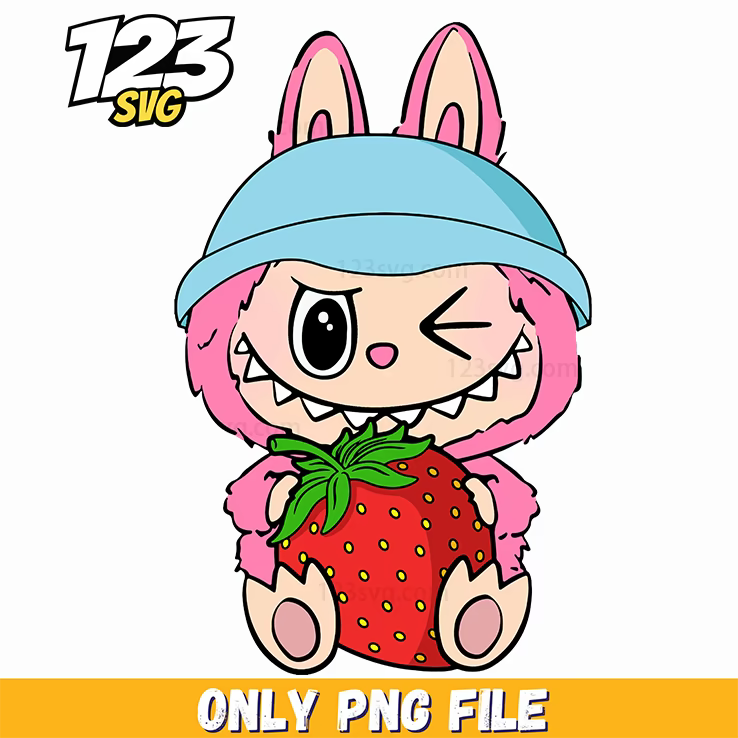 strawberry labubu, labubu recipe, strawberry shortcake labubu - 123SVG Store