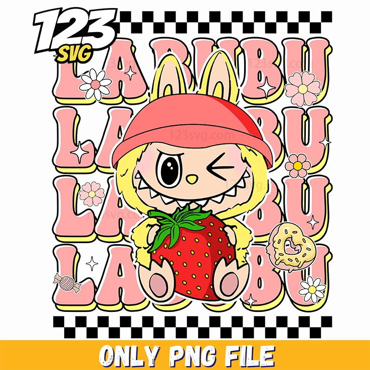 strawberry sleepy labubu png, labubu, labubu png - 123SVG Store