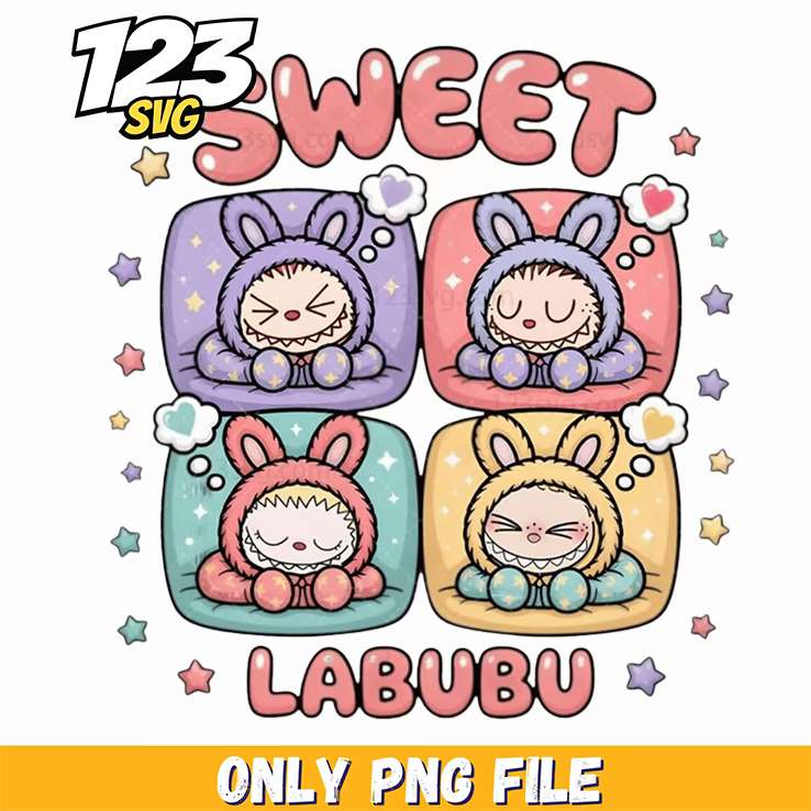 sweet labubu collage png, labubu collage, labubu png - 123SVG Store