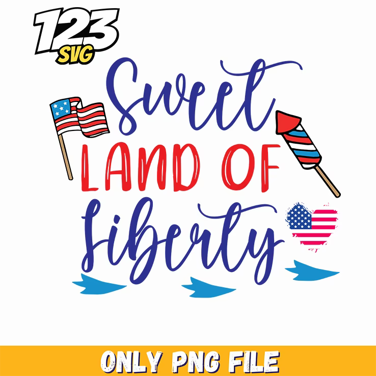 sweet land of liberty flags rockets hearts png, american flags rockets, liberty flags rockets hearts - 123SVG Store