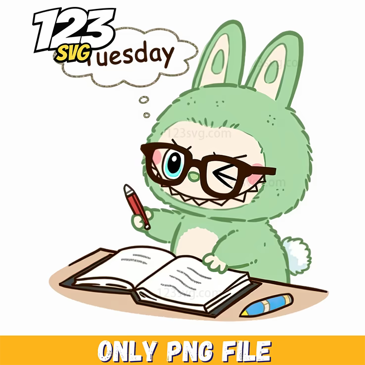 teacher labubu studying png, labubu studying anime, labubu study anime scenes - 123SVG Store