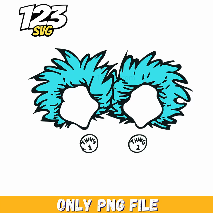 thing 1 hair closeup dr seuss png, dr seuss characters valentine's day png, christmas cartoon png - 123SVG Store