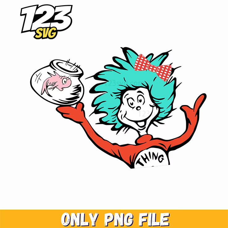 thing 2 character closeup dr seuss png, 2 character dr seuss, dr seuss character closeup - 123SVG Store