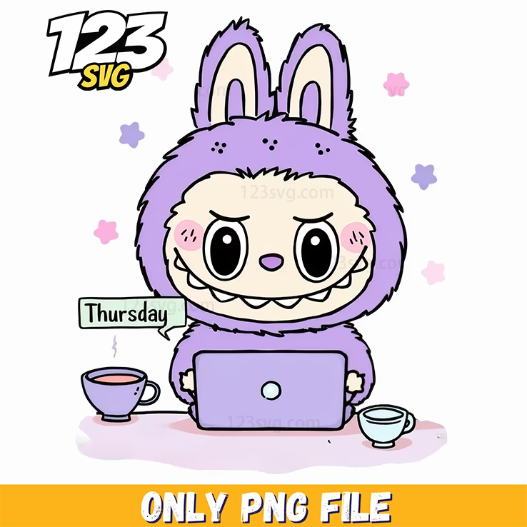 thursday labubu computer png, labubu computer, labubu png - 123SVG Store