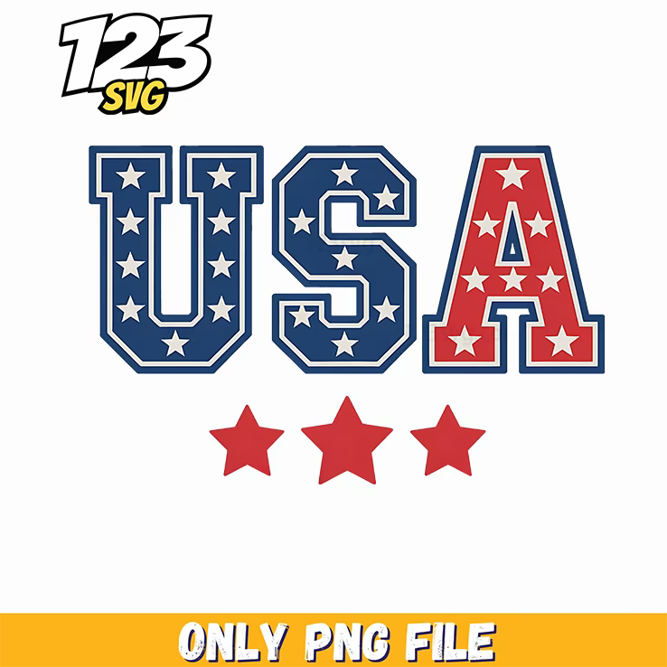 usa bold block letters stars png, party in the usa Png, usa png - 123SVG Store