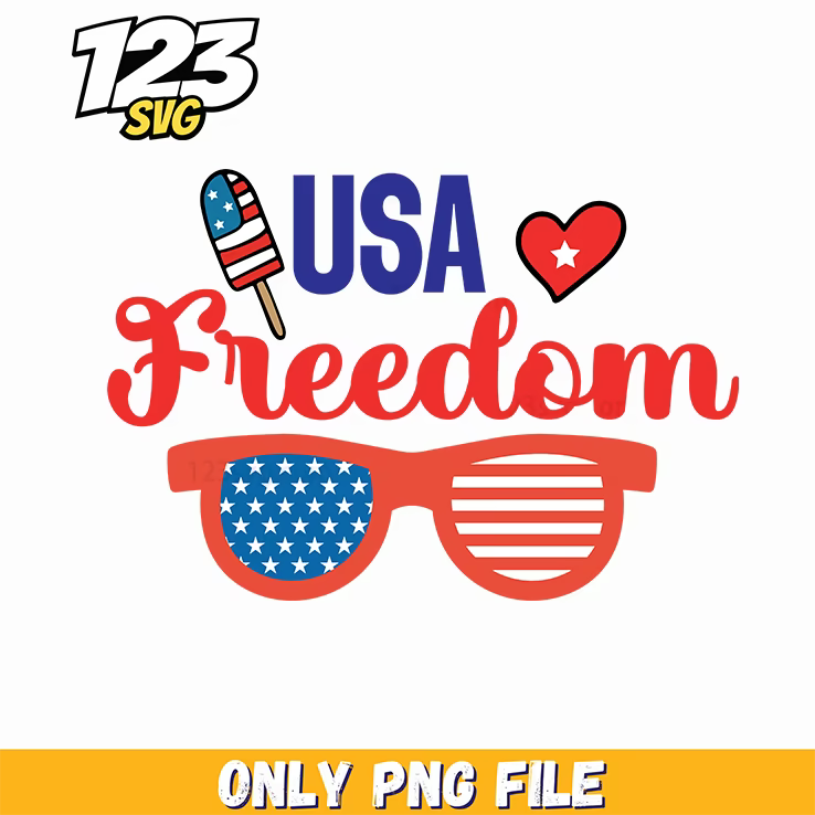 usa freedom heart sunglasses popsicle png, freedom heart sunglasses, usa freedom heart sunglasses - 123SVG Store