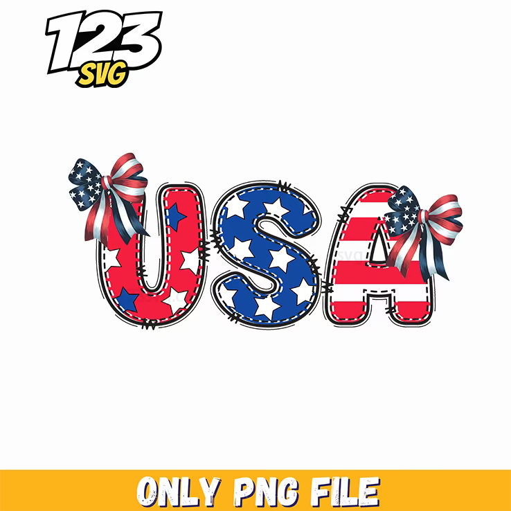 usa glitter texture ribbon bow png, usa party png, christmas tree and bow png - 123SVG Store