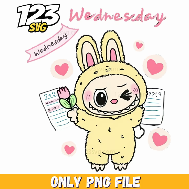 wednesday cute labubu png, labubu cute wednesday, labubu wednesday girl - 123SVG Store
