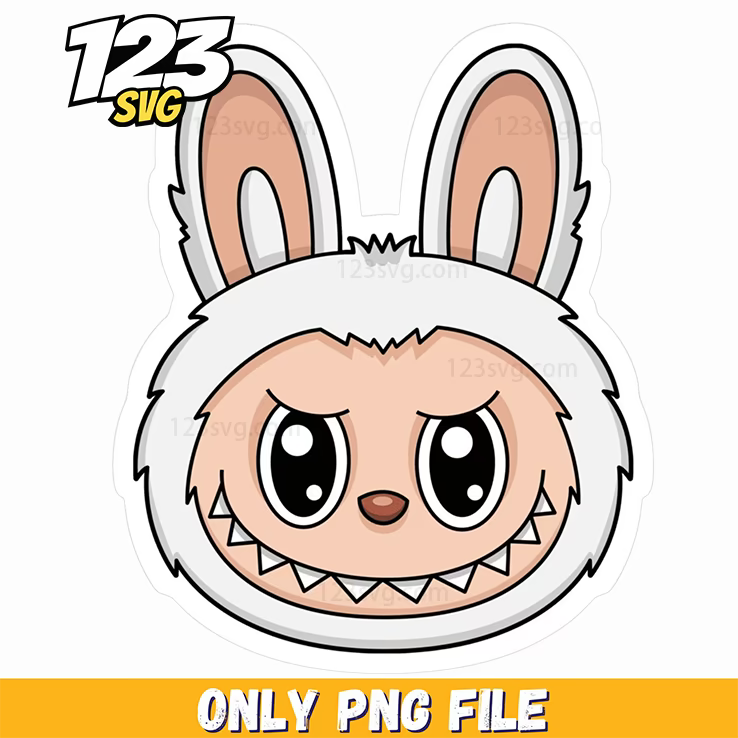 white bunny face png, white bunny png, bunny face clipart - 123SVG Store