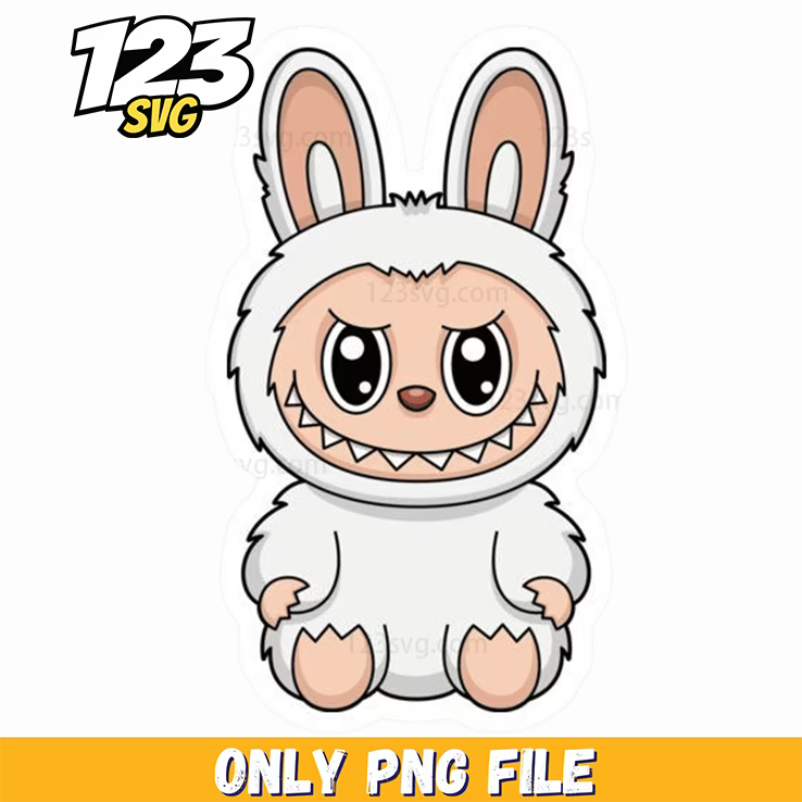white bunny labubu png, labubu png, labubu white bunny - 123SVG Store