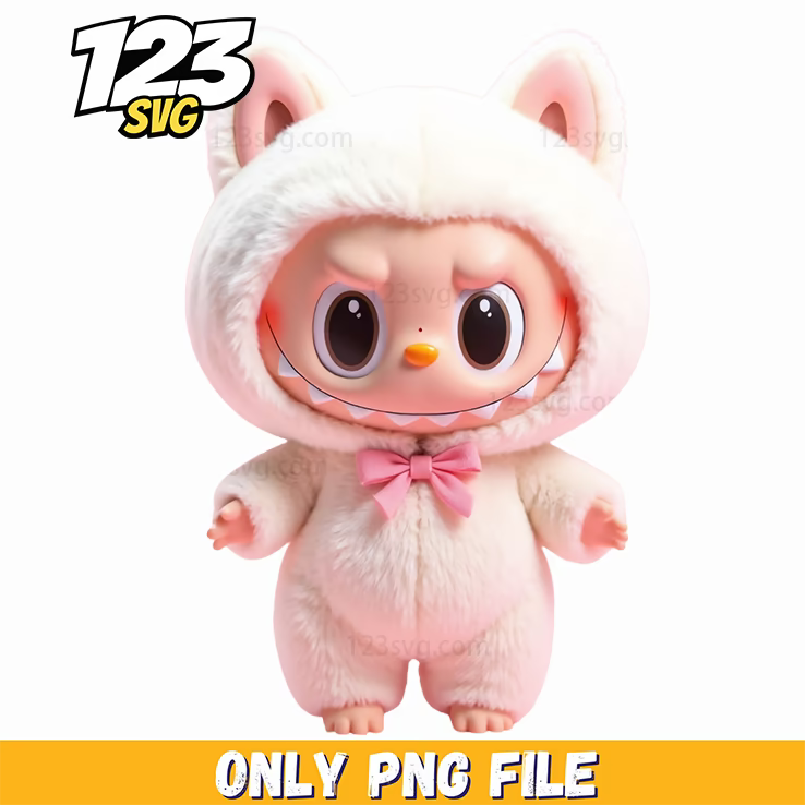 white cat labubu png, labubu png, labubu cat png - 123SVG Store