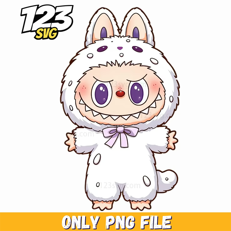 white fluffy bunny labubu png, cute fluffy bunny png, labubu cute fluffy bunny - 123SVG Store