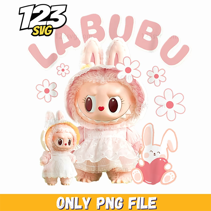white labubu doll png, labubu doll, labubu doll toys - 123SVG Store