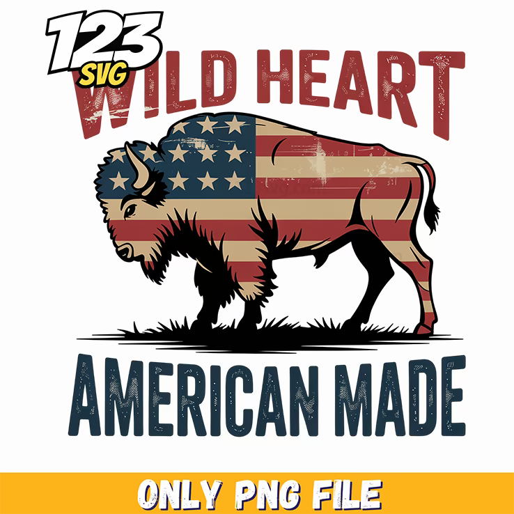 wild heart usa vibes png, usa heart vibes png, usa heart wild vibes - 123SVG Store