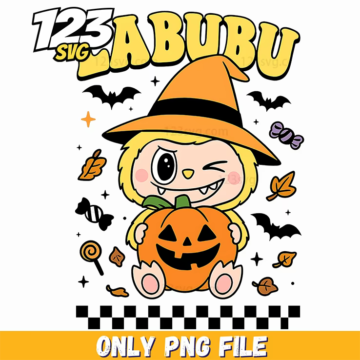 witch pumpkin labubu png, labubu png, labubu png images - 123SVG Store