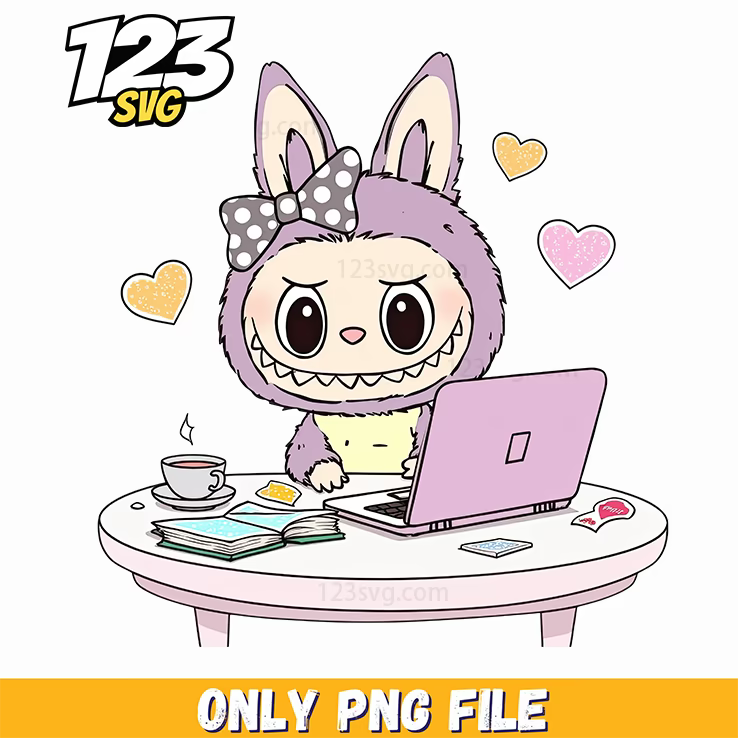 working girl labubu png, labubu girl graduate png, labubu clothes png - 123SVG Store