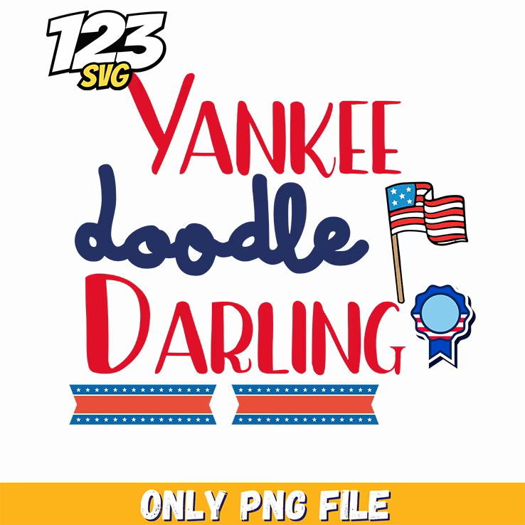 yankee doodle darling flags ribbon bunting png, patriotic party decorations ideas, usa flag bunting for parties - 123SVG Store